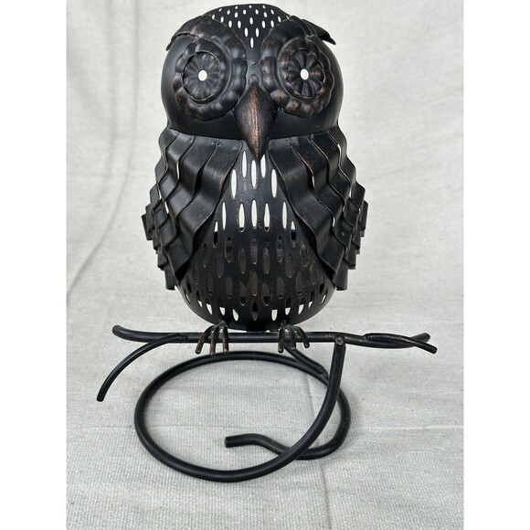 Owl Candle Holders PARTYLITE Artisian Metal for jar candles - Picture 1 of 3